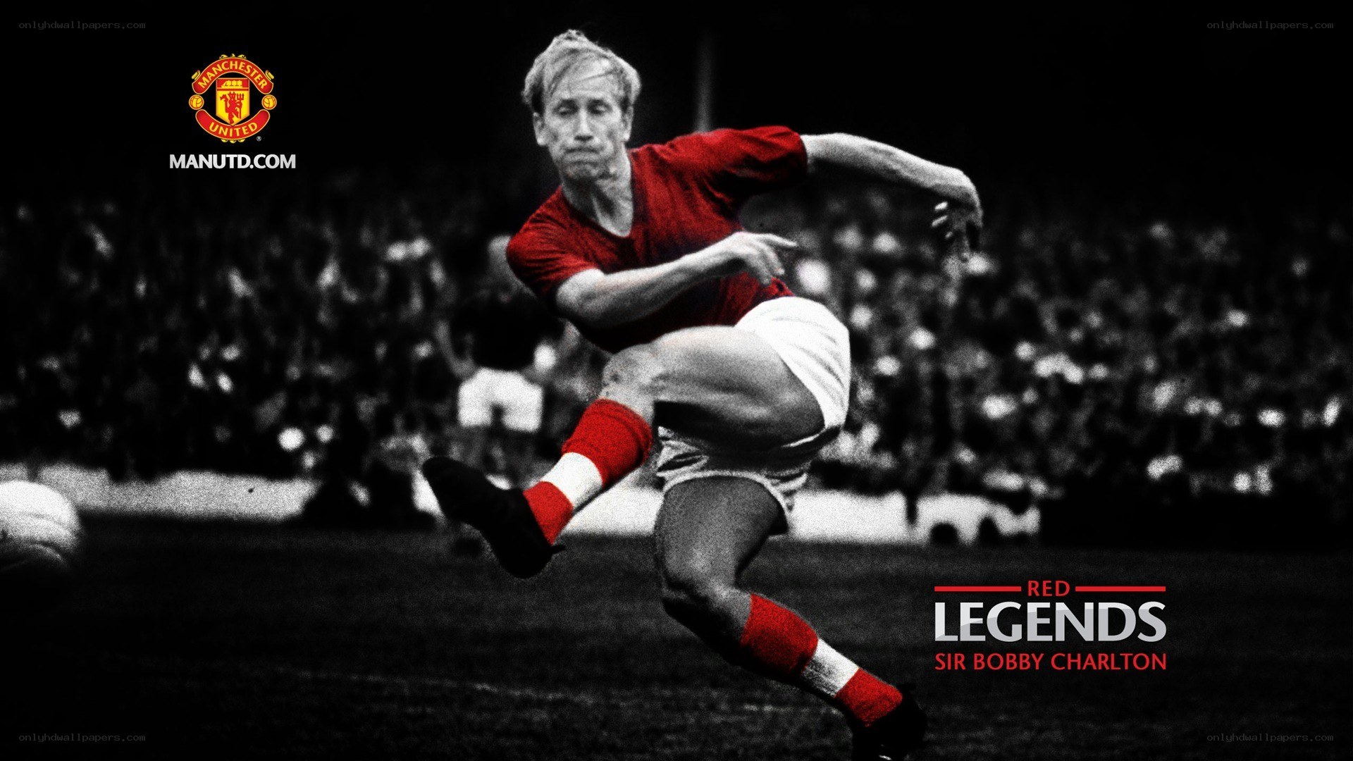 Sir Bobby Charlton in action