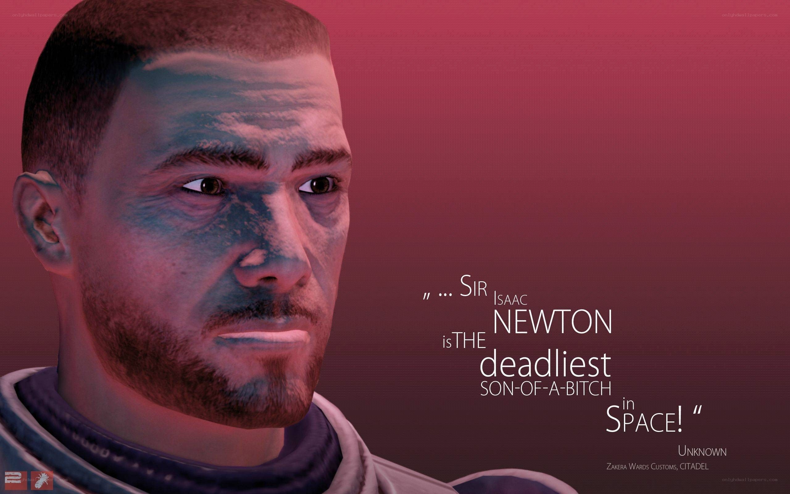 Sir Isaac Newton quote from game