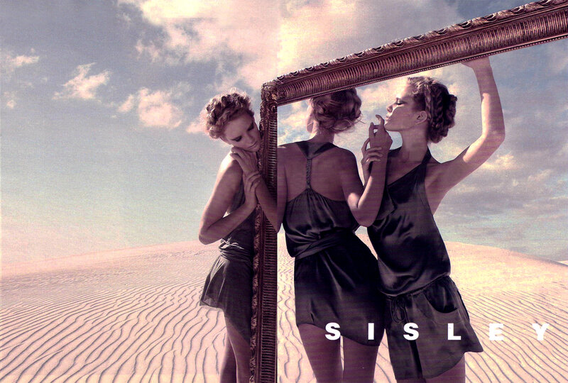 Sisley fashion ad with mirror