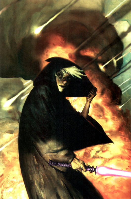 Sith Lord with lightsaber