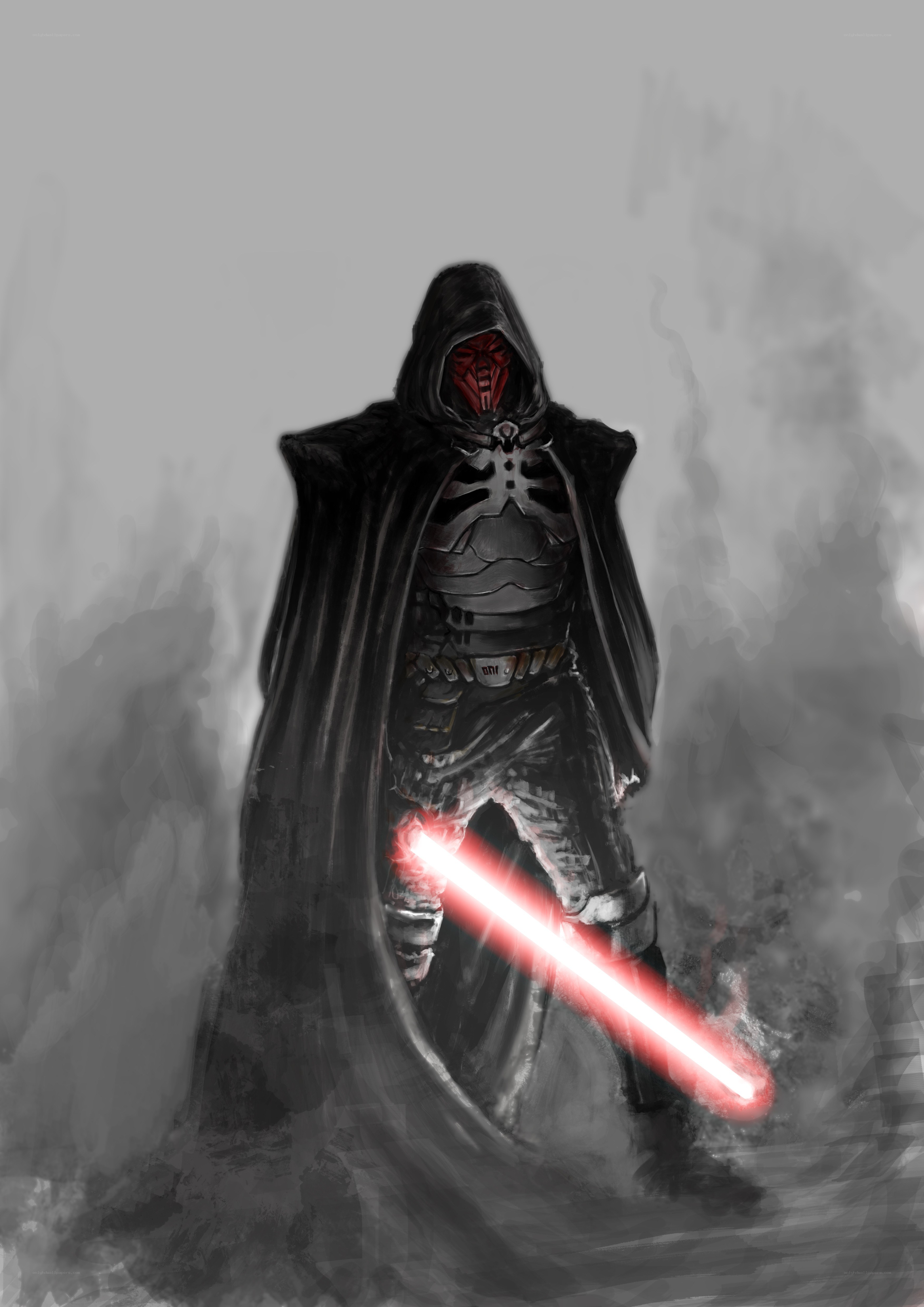 Sith Lord with red lightsaber