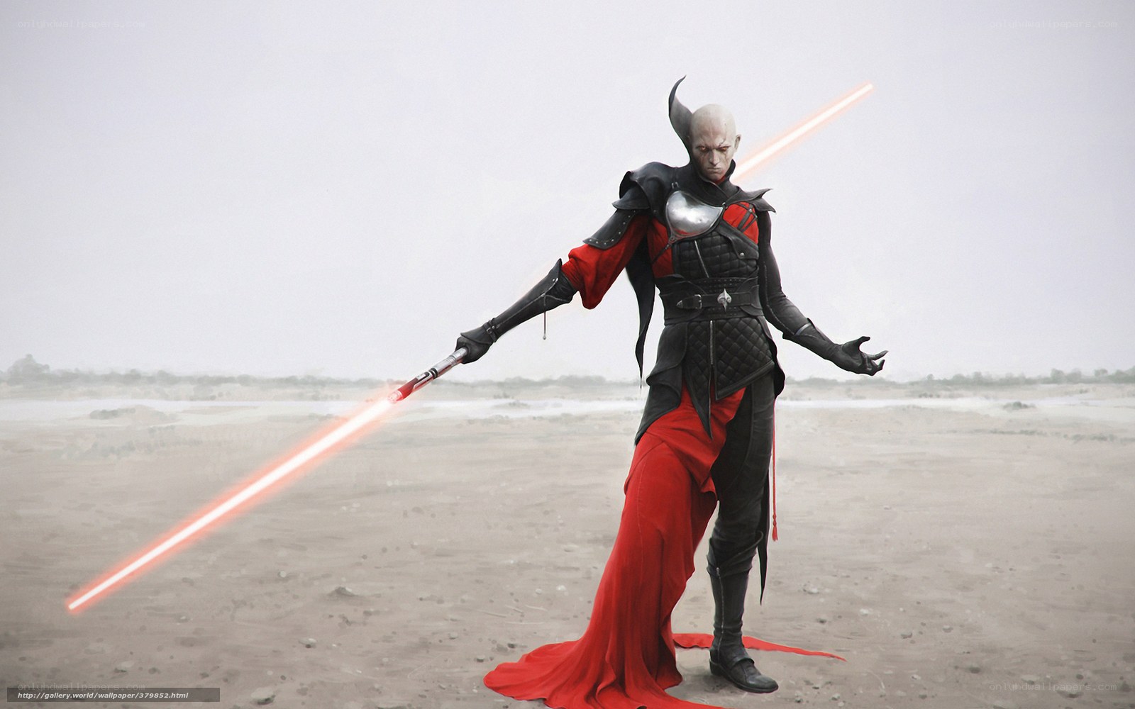 Sith Lord with red lightsaber