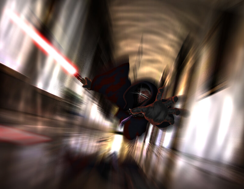 Sith warrior in corridor