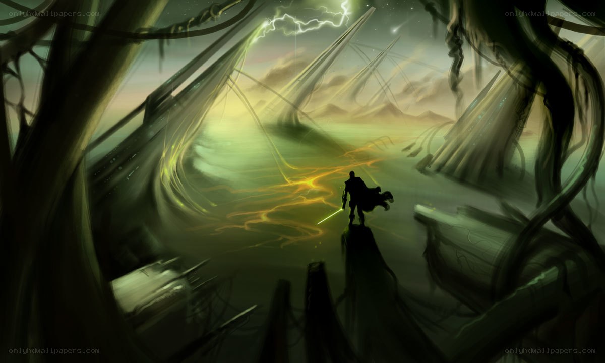sith warrior on alien planet