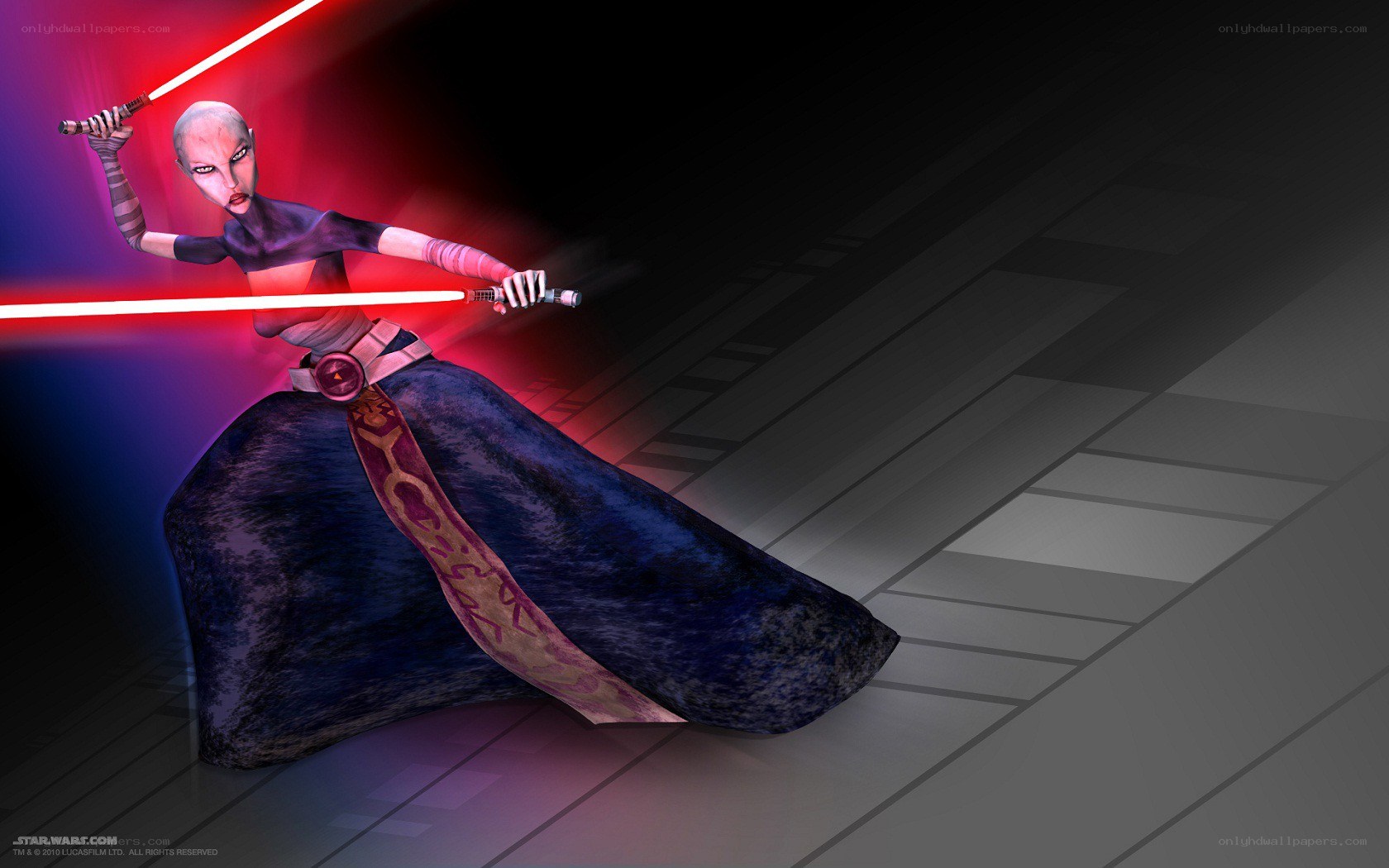 Sith warrior with dual lightsabers