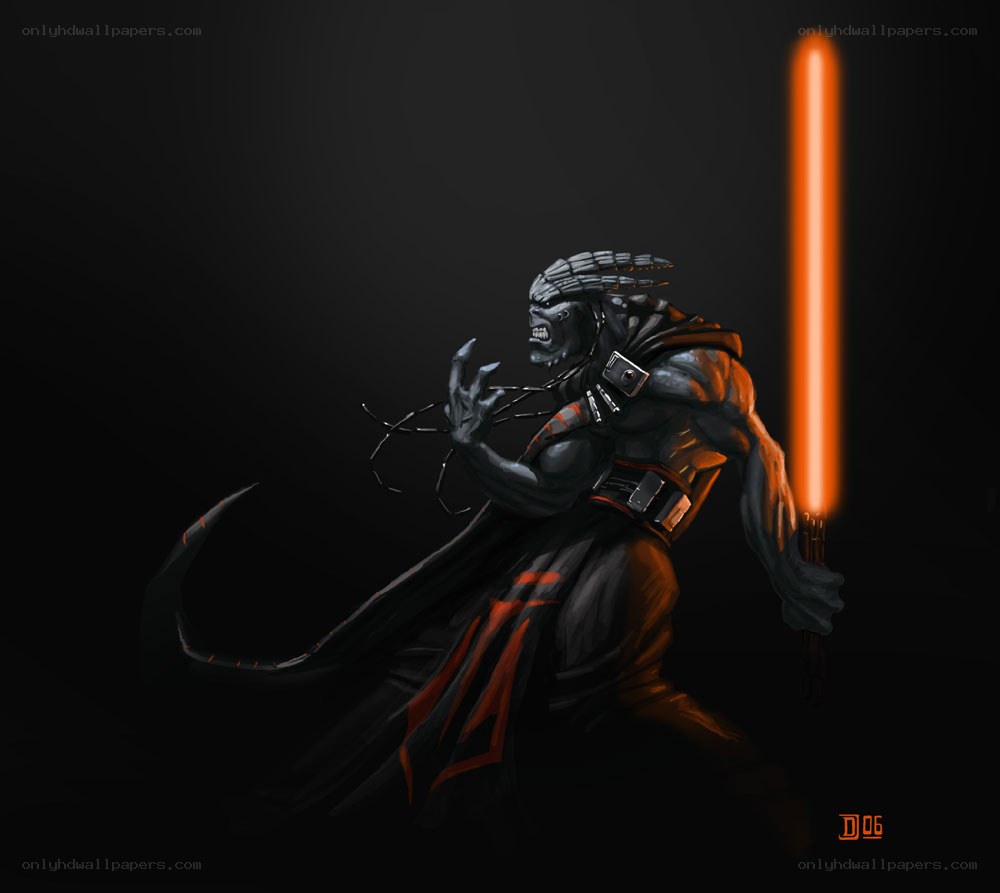 Sith warrior with lightsaber