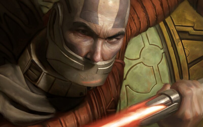 Sith warrior with lightsaber