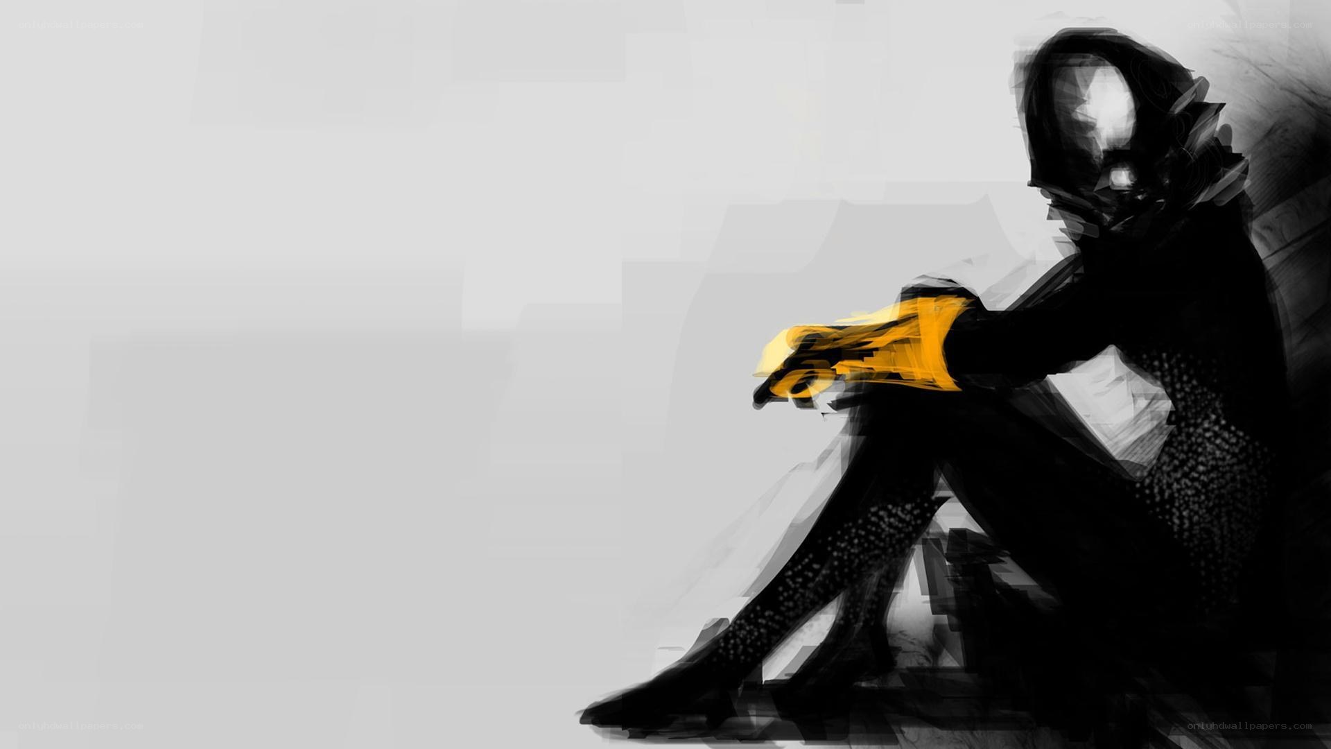 sitting figure with glowing hand
