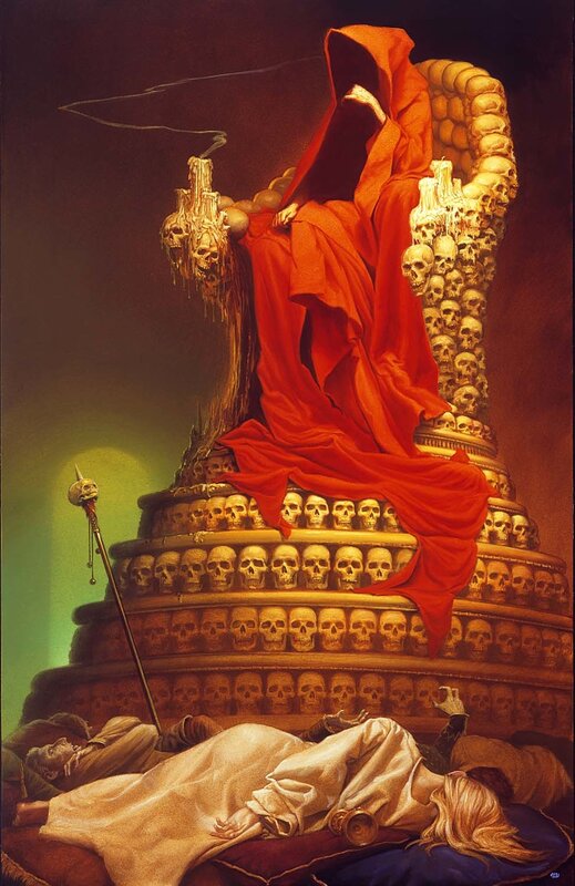 Sitting on a throne of skulls