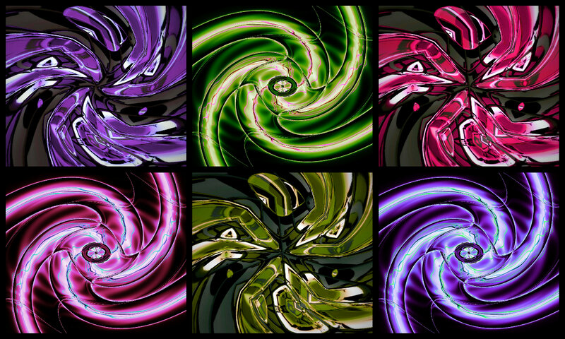 Six Abstract Swirl Panels