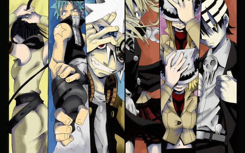 Six Anime Characters — Black, Dramatic, Manga, Anime Art