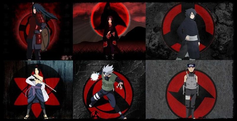 Six Anime Characters — Black, Dramatic, Night