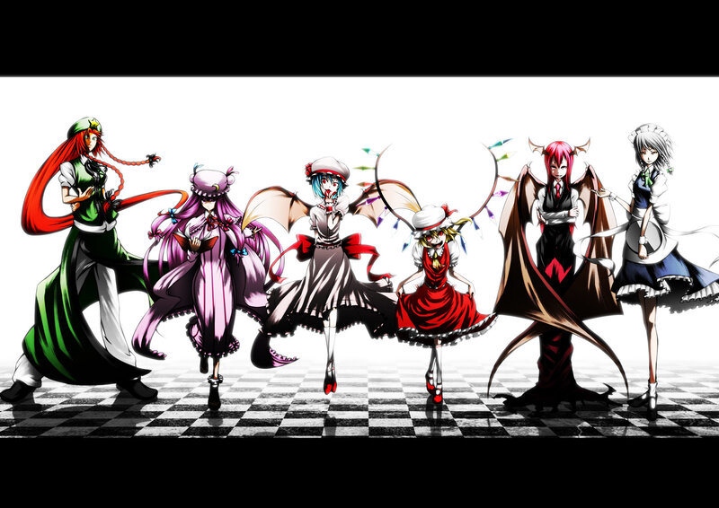 Six Anime Characters — Black