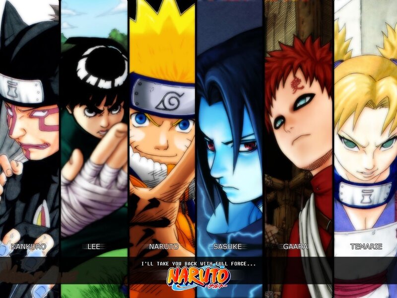 Six Anime Characters — Blue, Dramatic