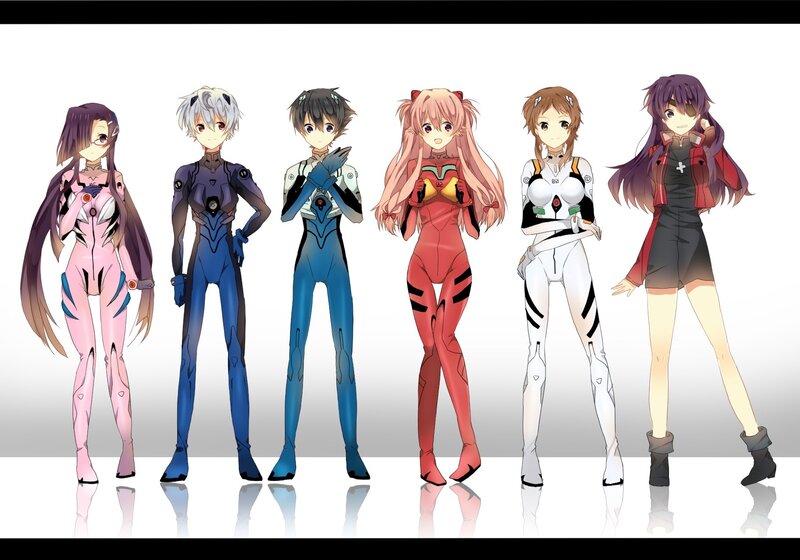 Six Anime Characters — Blue, Neutral, Mecha Suits