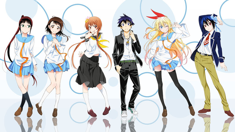 Six Anime Characters — Blue, Playful