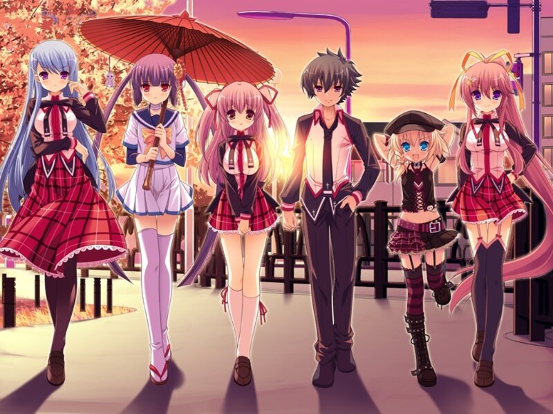 Six Anime Characters — Pink, Serene