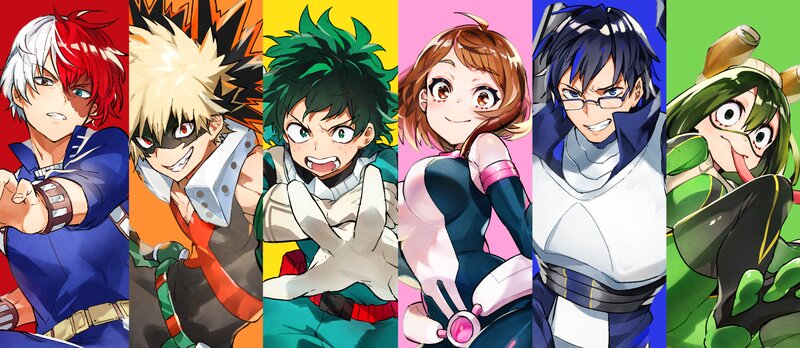 Six Anime Characters — Red, Energetic