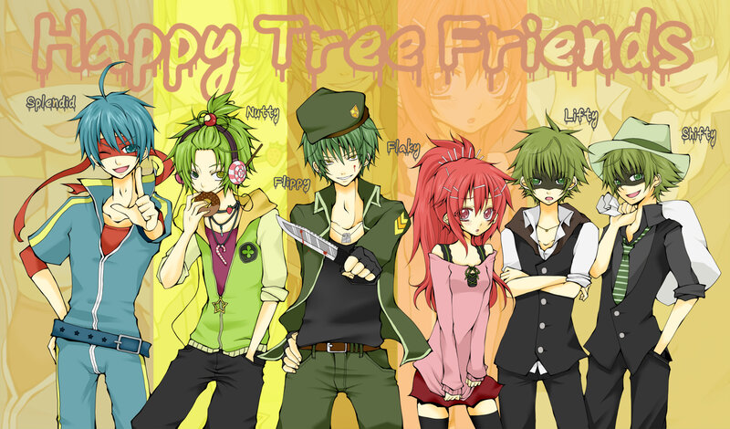Six Anime Characters — Yellow, Playful, Knife