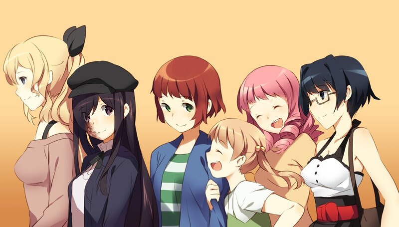 Six Anime Girls Group — Orange