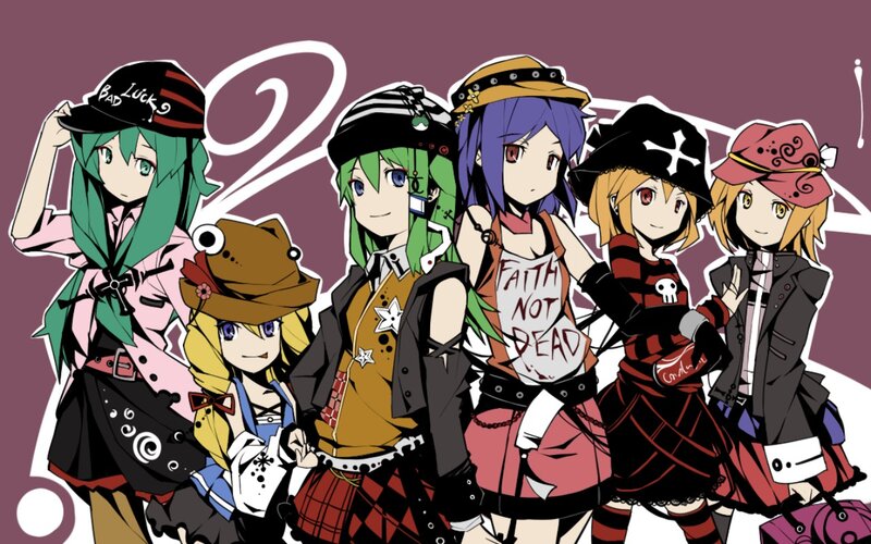 Six Anime Girls in Costumes