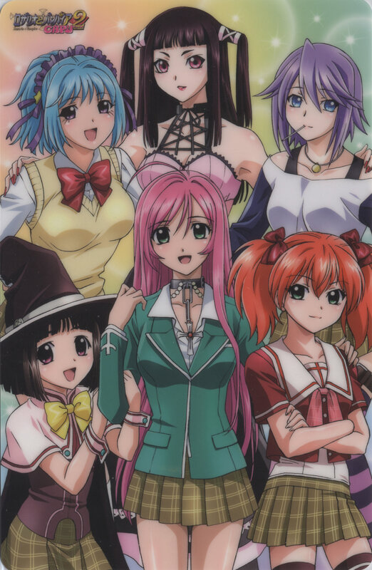 Six Anime Girls in School Uniforms — Pink, Cheerful, School Uniforms