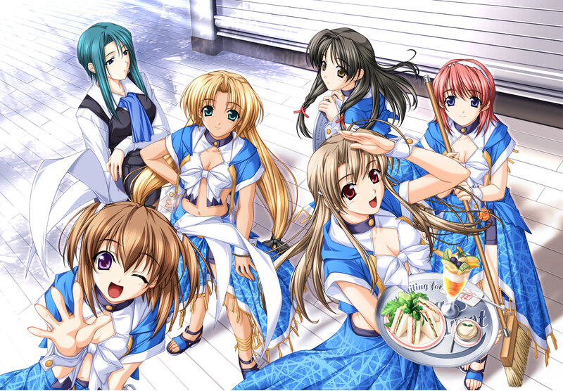 Six Anime Girls in Uniforms — Blue