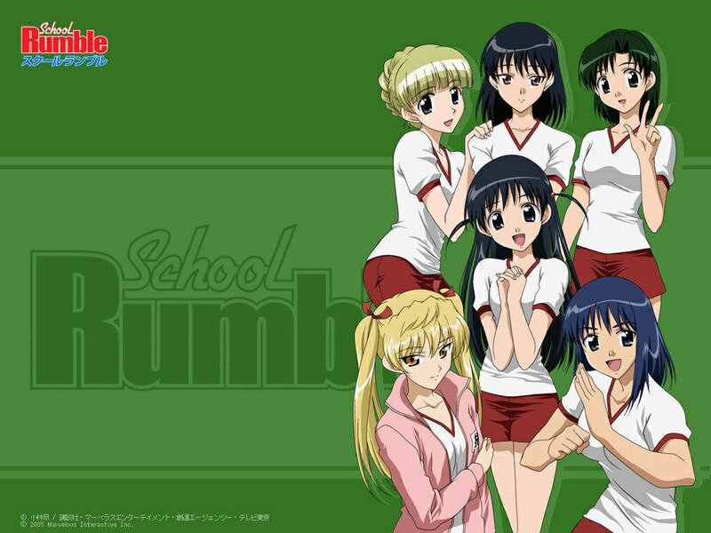 Six Anime Girls in Uniforms