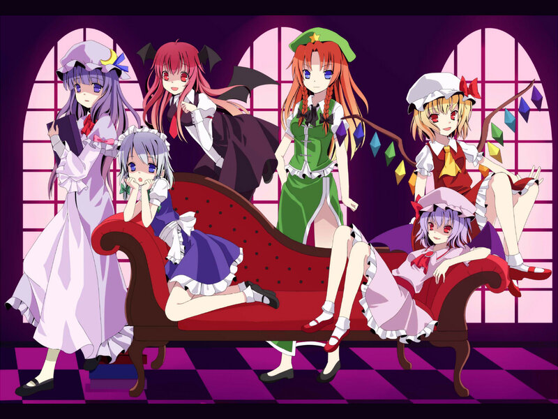 Six Anime Girls on a Couch