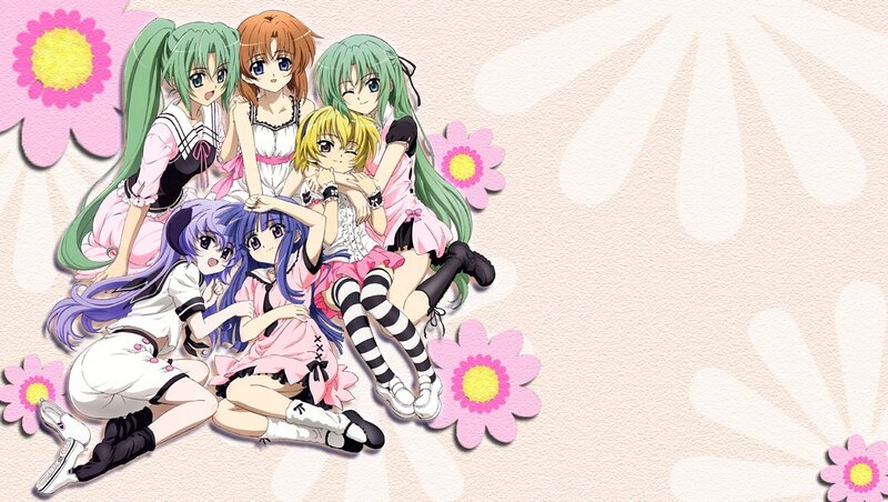 Six Anime Girls — Pink, Playful