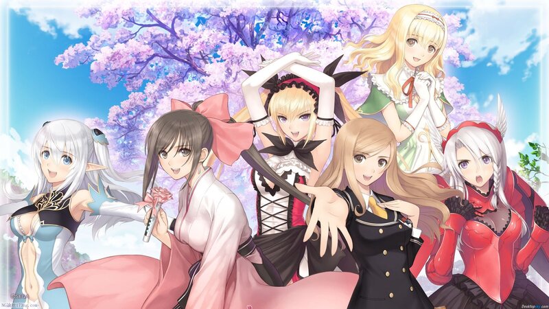 Six Anime Women in Spring