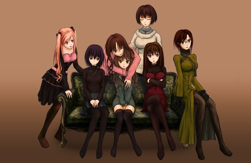 Six Anime Women on Couch