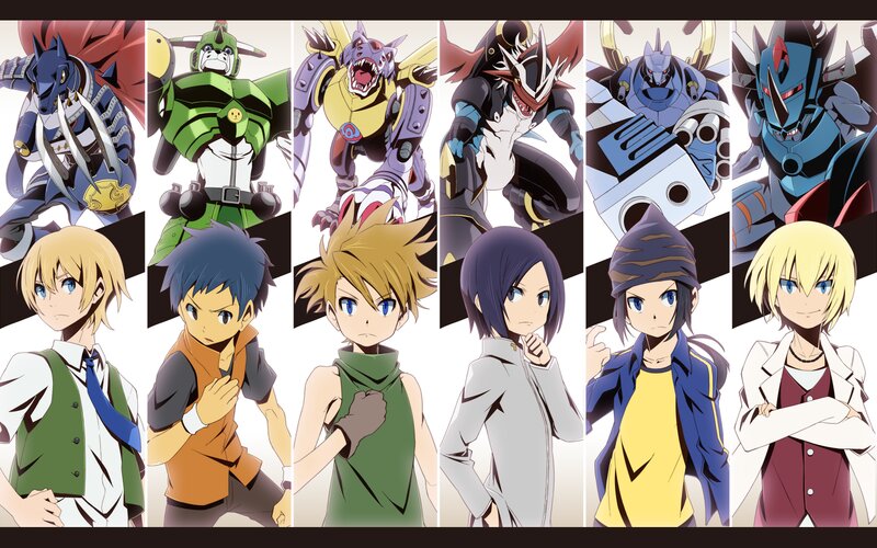 Six Boys with Digimon