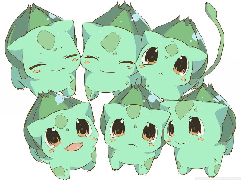 Six Bulbasaur Characters — Green