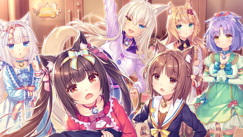 Six Cat-eared Girls — Purple