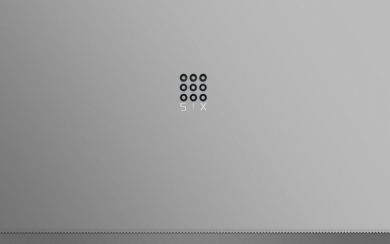 six dots logo on gray background