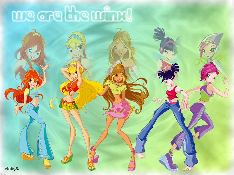 Six Female Characters Dancing