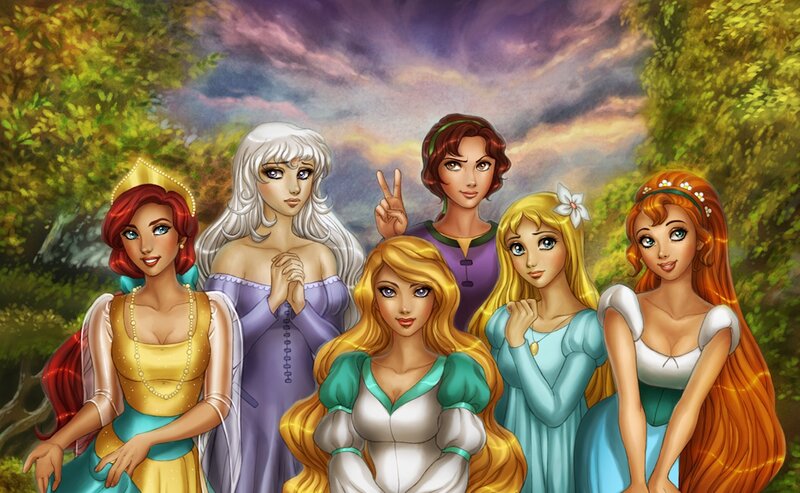 Six Female Characters — Green