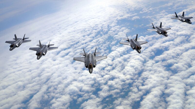 Six Fighter Jets in Formation — Gray, Dramatic, Afternoon