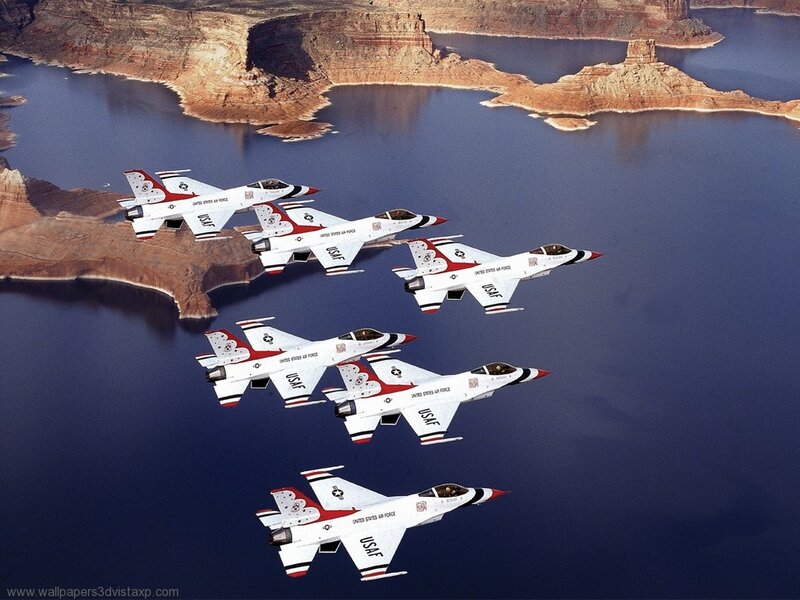 Six Fighter Jets in Formation