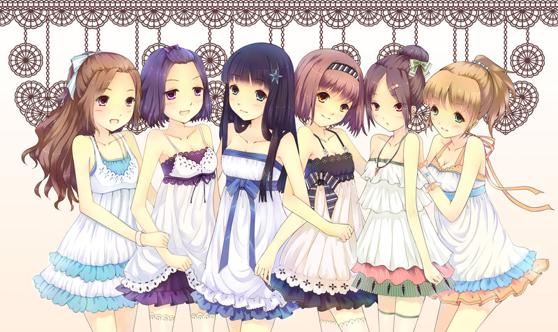 Six Girls in Dresses