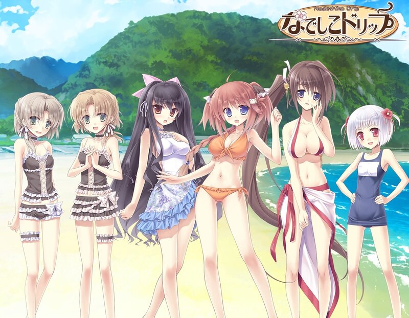Six Girls on Beach