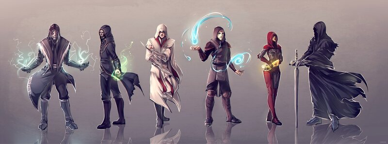 Six Hooded Figures