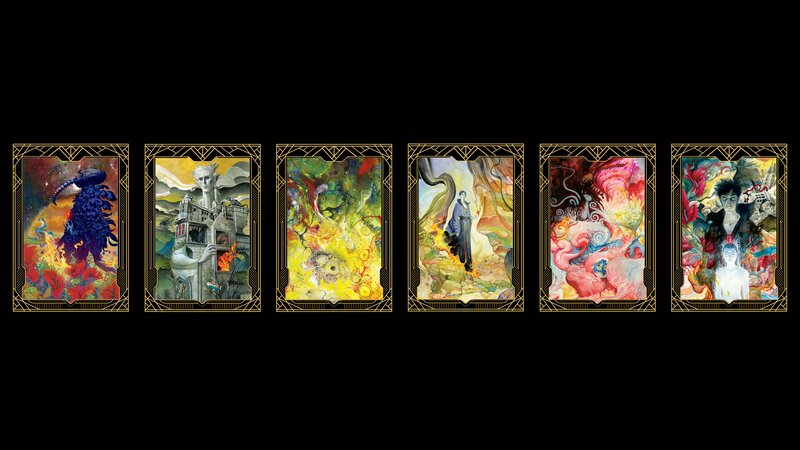 Six Illustrated Cards — Gold, Dramatic