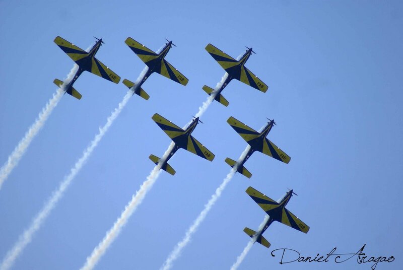 Six Jets in Formation — Blue, Dynamic