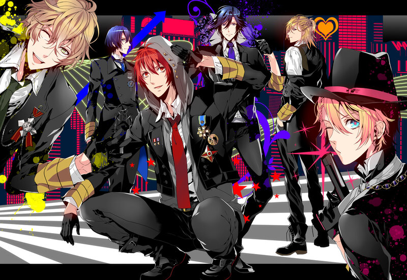 Six Male Anime Characters — Black, Dramatic