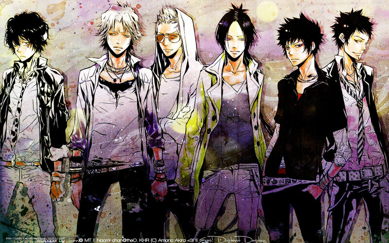 Six Male Anime Characters — Purple, Dramatic, Manga