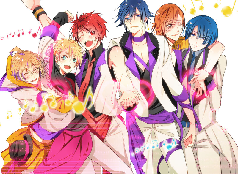 Six Male Anime Characters — Purple