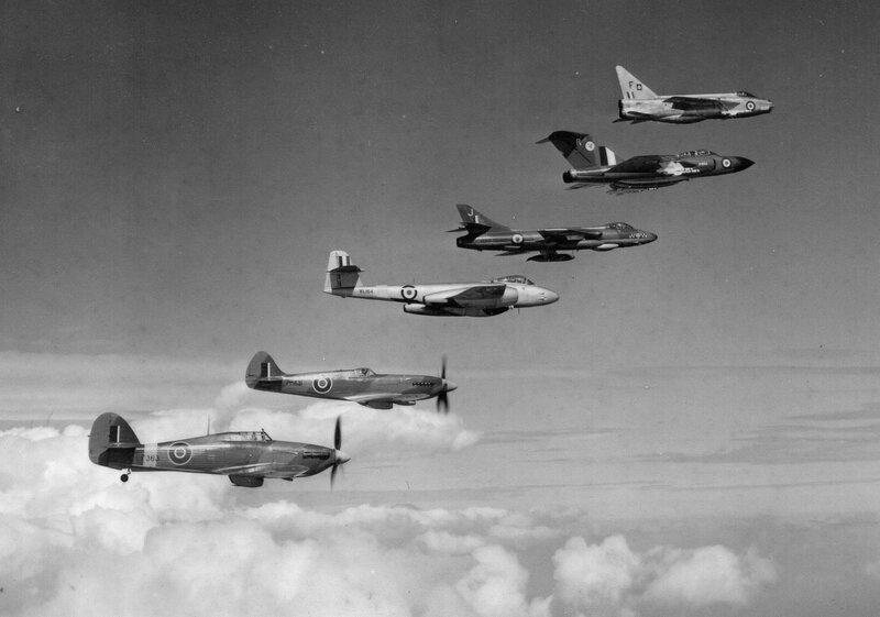 Six Military Aircraft — Black