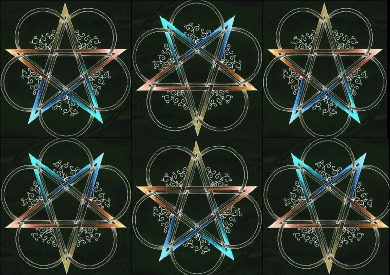 six pentagram designs
